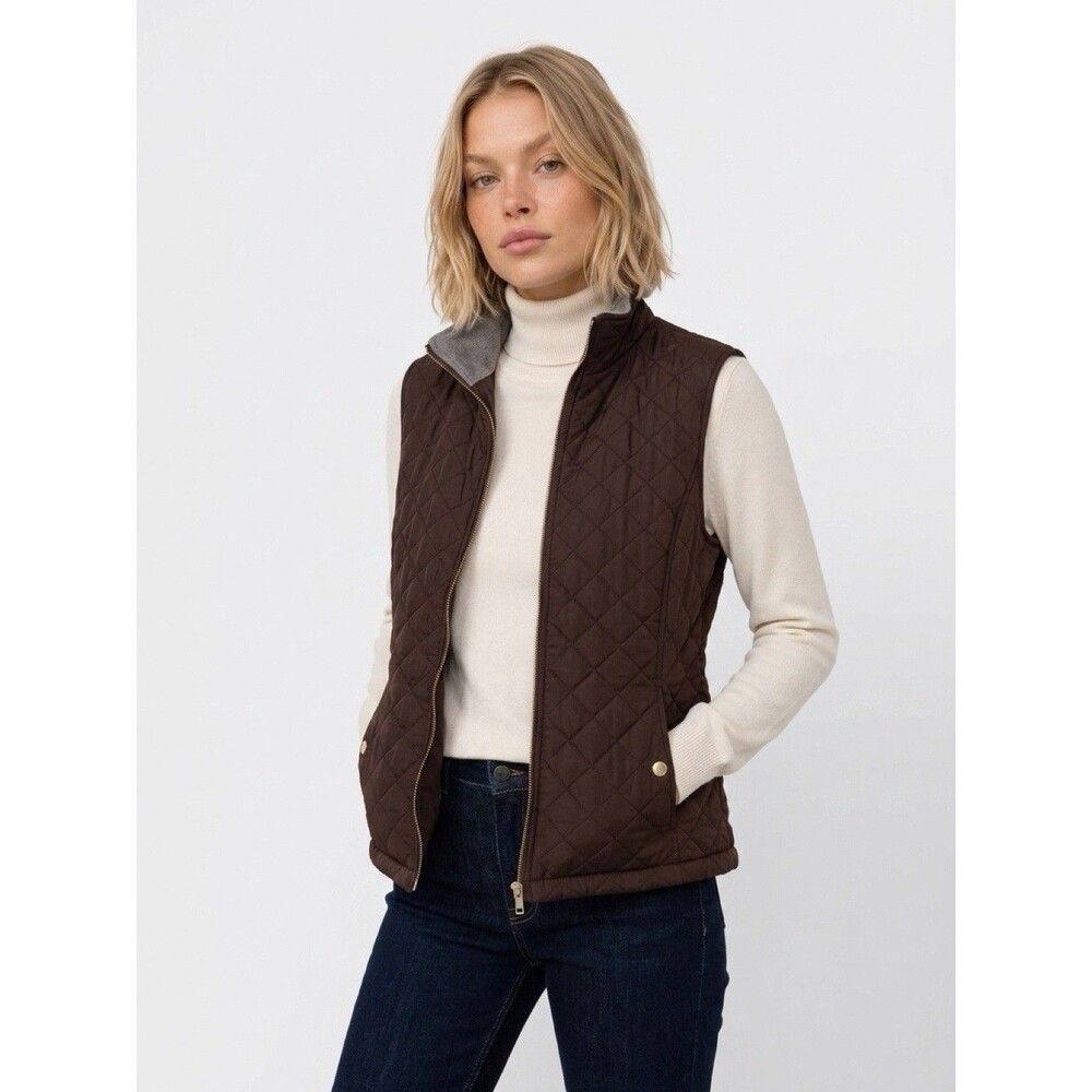 Laura Scott Women Brown Vest M
